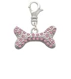Large Light Pink Swarovski Crystal Dog Bone Clip-On Charm [Jewelry]