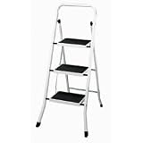 Step Stool with Mats - 3 Step (White) (42 H x 18 W)