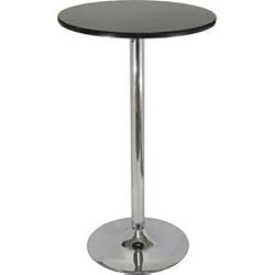 Winsome 93624 Pub Table - Black with Chrome MDF Top Iron Base Black Top Metal Leg
