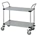 Quantum Storage Systems WRC-2448-2G 2-Tier Wire Utility Cart, 2 Solid Shelf, Chrome Finish, 24" Width x 48" Length x 37-1/2" Height