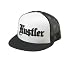 Hustler Apparel WHITE TRASH MILLIONAIRE Trucker Cap in Black and White