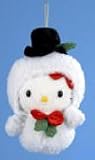 Image of Hello Kitty Mini Plush Ornament Snowman
