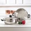 Precise Heat&trade; Surgical Stainless Steel Oversized Skillet, Steamer and Cover