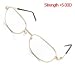 +5.00 Gold Tone Metal Full Rim Optical Reading Glasses