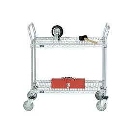 Nexelate Wire Shelf Utility Cart 36 W X 18 D 2 Shelves 800 Lb. Capacity by Global Equipment Company, Inc
