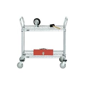 Nexelate Wire Shelf Utility Cart 48x24 2 Shelves 800 Lb. Capacity by 