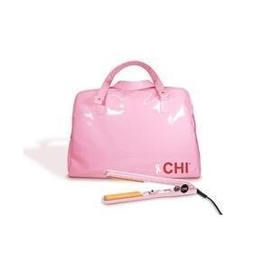 Farouk CHI GF1001BC Pink CHI Limited Edition Breast Cancer Awareness Professional Ceramic Hairstyling Iron with GFI Plug and Free CHI Bag, 1