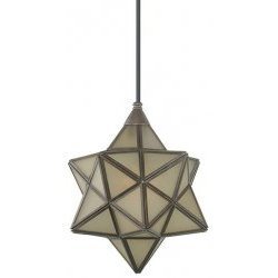 One Light Star Pendant Ceiling Lamp (Corinthian Bronze) (10.75H x 8.58W x 8.58D) by Stacks And Stacks