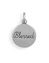 Sterling Silver Rhodium Plated InchBlessed Inch Charm