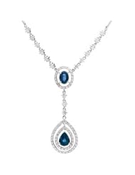Sapphire and Diamond Necklace in 18kt White Gold