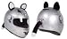 Ski Helmet ears! Tested to 175mph, attach by suction pads. Pair of furry black and white pussy cat ears and matching tail.