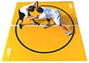 Wrestling Mat - Remnant, 12'x12' (Two 6'x12' Pieces), Mat:Royal Blue, Markings:Light Gold, 1" - Two Pieces