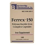 Ferrex -150 Capsules, Prevents Iron Deficiency - 100 Each