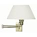 Wall Mounted Swing Arm Lamp, Polished Brass Finish