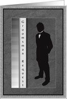 Groomsman Request Tuxedo Black Grey White Card