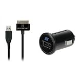 Scosche IUSB12VM powerPLUG Pro USB Mini Car Charger with USB to 30 Pin Cable