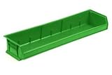 Akro Bins 33W Stacking Bin 33 X 8-7/10 X 5 Green. Package of 4