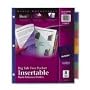 Avery Worksaver Big Tab Plastic Dividers with 2 Slash Pockets, 8-Tab, Letter, Assorted, 8 per Set (11907)