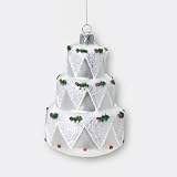 Department 56 Holly Wedding Cake Glass Ornament