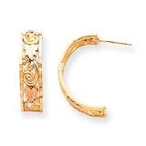 10k Black Hills Gold Scrolled Half-Hoop Earrings