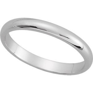 Genuine IceCarats Designer Jewelry Gift 10K White Gold Wedding Band Ring Ring. 02.50 Mm Half Round Band In 10K Whitegold Size 10
