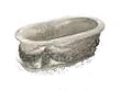 Dollhouse Miniature Oval Window Box in Grey Finish