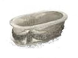 Dollhouse Miniature Oval Window Box in Grey Finish