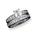 Sterling Silver 2-Piece CZ (Cubic Zirconia) Wedding Set Ring