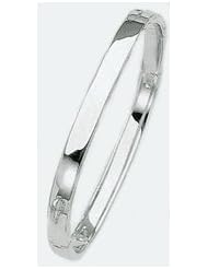 6mm 14k High Polished White Gold Bangle Bracelet