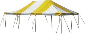 Party Tent 20 X 30 Pole Tent Yellow and White Heavy Duty Vinyl