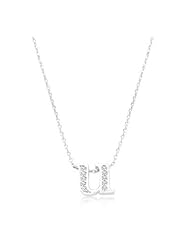 Pave Initial U Pendant Necklace