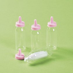 Pastel Pink Mini Baby Bottle Containers Baby Shower