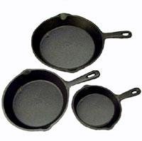 3 Pc. Cast Iron Skillets