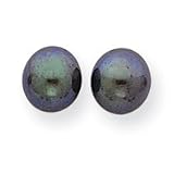 14k 7.5-8mm Black Round Cultured Pearl Stud Earrings