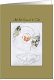 Let's Do Tea, Bone China, Sketch of decorative cup and saucer Card