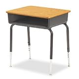 Open Front Student Desk, Medium Oak Laminate Top, 24w x 18d, Two/Carton