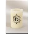Monogram LED BlowOut Wax Candle with Lightbulb Wick - D