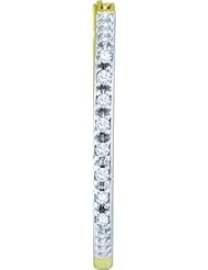 Real Diamond Earrings 0.25CTW ROUND DIAMOND LADIES FASHION HOOPS Yellow-gold 10K