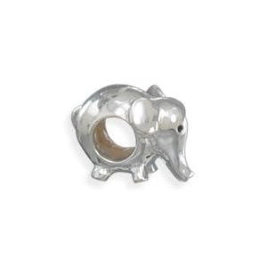 Elephant Story Bead Slide-on Charm Sterling Silver
