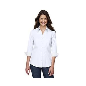 Buy Lands' End Ladies Petite Original 3 4-sleeve No Iron Pinpoint Split-neck Shirt by Lands' End