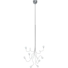 Lite Source Ls-18488ps fro Octopi Eight Light Pendant In Steel With Frost Shades by Lite Source