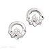 Sterling Silver Claddagh Post Earrings title=