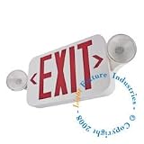 LED Exit Sign & Emergency Light - RED Compact Combo UL