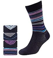 4 Pairs of Autograph Space Dye Striped Socks with Modal