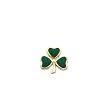 Shamrock Lapel Pin. Saint Patrick 14k Gold Plated Enameled 3 Leaf