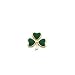Shamrock Lapel Pin. Saint Patrick 14k Gold Plated Enameled 3 Leaf