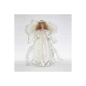 lighted ivory angel christmas tree topper
