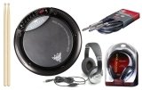 Korg WAVEDRUM Dynamic Percussion Synthesizer Bundle with Stagg SHP-2300 Headphones - Vic Firth SD-1 Sticks - and 10-Foot Instrument Cable - Black