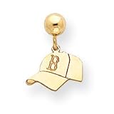 14K Boston Red Sox Baseball Cap Post Dangle Earrings