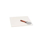 Keilen Italian Villa 14-by-15 inch Rectangular Bread Baking Stone with Jumbo Pizza Cutter